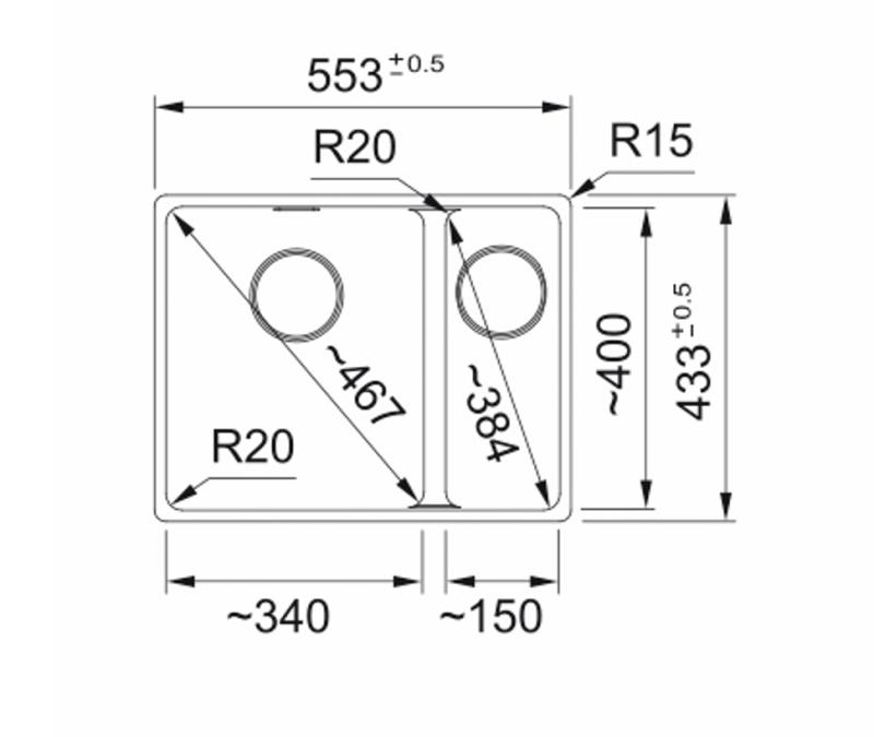 Franke Maris MRG 260/160-34-15 Fragranite Black Edition matt schwarzes Spülbecken flächenbündiger Einbau großes Becken links