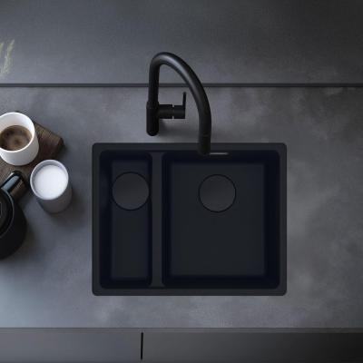 Franke Maris MRG 260/160-34-15 Fragranite Black Edition matt schwarzes Spülbecken flächenbündig großer Becken rechts