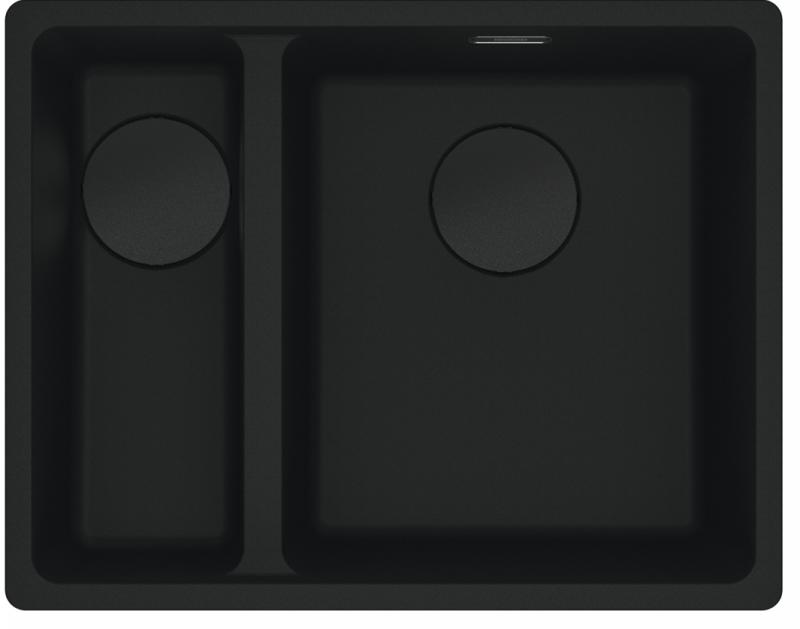 Franke Maris MRG 260/160-34-15 Fragranite Black Edition matt schwarzes Spülbecken flächenbündig großer Becken rechts