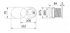 Indux Slide inbouw keukenstopcontact in werkblad met USB en stopcontact kleur rvs 1208957391