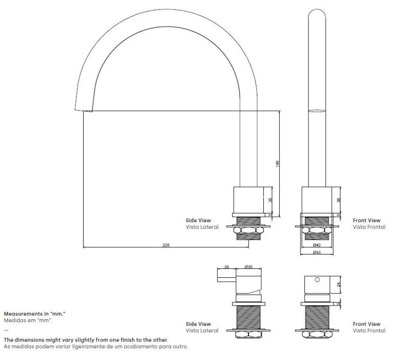 Waterevolution Flow 2-Loch Küchenarmatur Schwarz matt T151PR