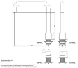 Waterevolution Flow 2-Loch Küchenarmatur gebürstetes Gold PVD T151HWGE