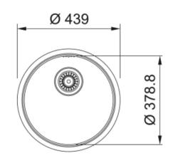 Franke Rondo ROX 210.38 runde Edelstahlspüle 43,9cm flächenbündig 127.0688.778