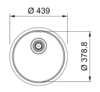 Franke Rondo ROX 210.38 runde Edelstahlspüle 43,9cm flächenbündig 127.0688.778