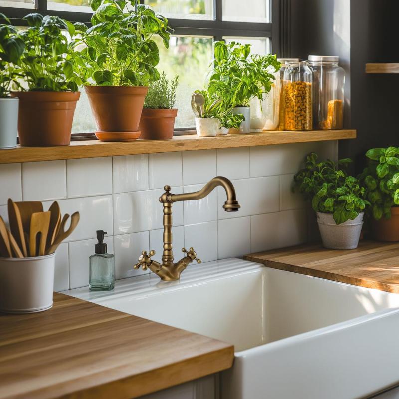 AquaTrimo Windsor klassische Küchenarmatur in Nostalgie-Look, Bronze 21WS7531BN