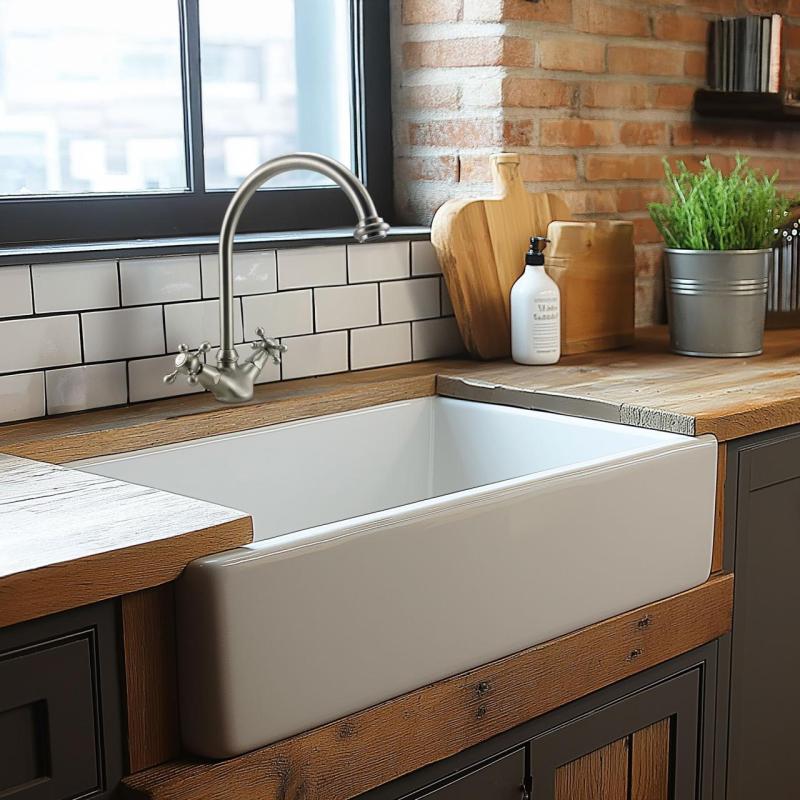 AquaTrimo Windsor Nostalgische Küchenarmatur mit rundem Auslauf, Chrom 21WS7652CM