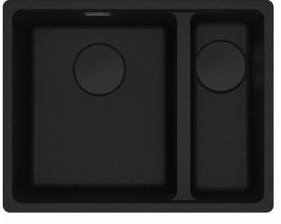 Franke Maris MRG 160-34-15 Fragranite Schwarze Edition matte schwarze Unterbau-Spüle großer Becken Links