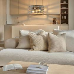 Decor Marisa graue Pendelleuchte mit dekorativen Lücken, max. 3 Leuchtquellen, Durchmesser 40 cm 2607