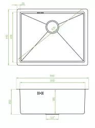 Aquadesign EdelstahlspülePVD Gold 50x40, Unterbau, flächenbündig und Oberflächen-Einbau 1208957698