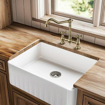 AquaTrimo Windsor 2-Loch Nostalgische Brücken-Küchenarmatur mit Auslauf, Bronze 21WS7653BN