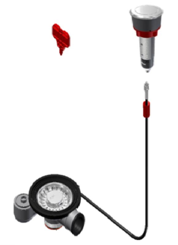 Franke Ablaufgarnitur für Spülen mit integriertem Ablauf (Turbo) mit automatischer Entleerung und Edelstahl-Druckknopf 1208957709