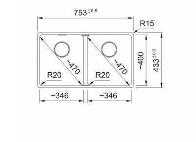 Franke Maris MRG 220-35-35 Fragranite Mattschwarz doppelte Einbauspüle