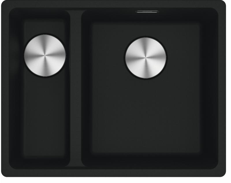 Franke Maris MRG 160-34-15 Fragranit Mattschwarz Spüle Becken Rechts Unterbau