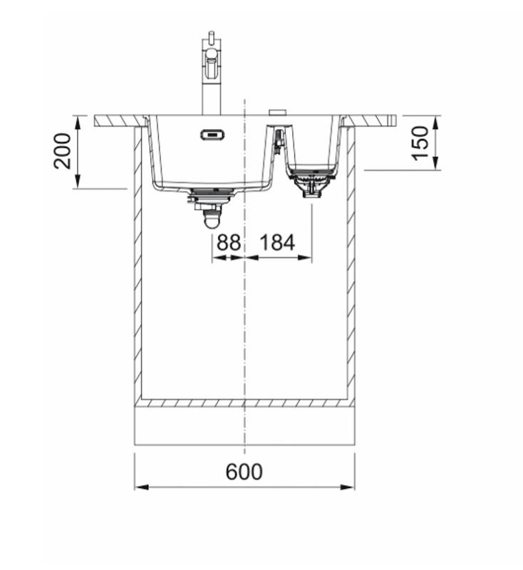 Franke Maris MRG 260-34-15 Fragranite Mattschwarz Spüle Becken Links flächenbündiger Einbau