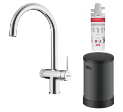 Franke Maris Wasser-Hub 4L Boiler 3-1 mit Twist mechanischem kochendem Wasserhahn Chrom mit Wasserhub-Bypass 1208957941