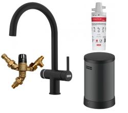 Franke Maris Wasser-Hub 4L Boiler 3-1 mit Touch elektronische kochendes Wasserhahn mattschwarz mit Wasser-Hub Bypass 1208957950