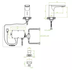 Aquadesign Sensor elektronische Waschtischarmatur, batterie- oder netzbetrieben, Schwarz 1208958190