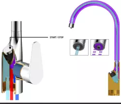 Aquadesign Filter Küchenarmatur Chrom mit Filterwasser-Anschluss, 3-Funktionen 1208958194