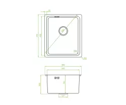 Aquadesign R25 Stahl, Unterbau, flächenbündig und aufliegend, Edelstahl 34x40cm 1208958201