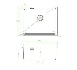 Aquadesign R25 Edelstahl-Spüle, als Aufsatz, Unterbau und flächenbündig montierbar, Gun Metal, 50x40cm, 1208958209