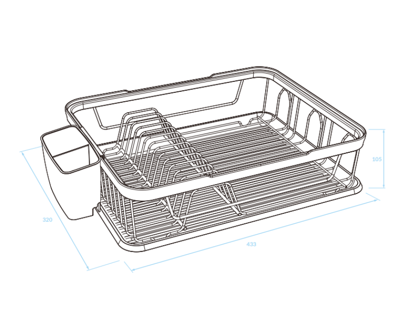 EPKA Geschirrabtropfer schwarz/roségold Stahl 43,3x10,5x32cm 1208958247