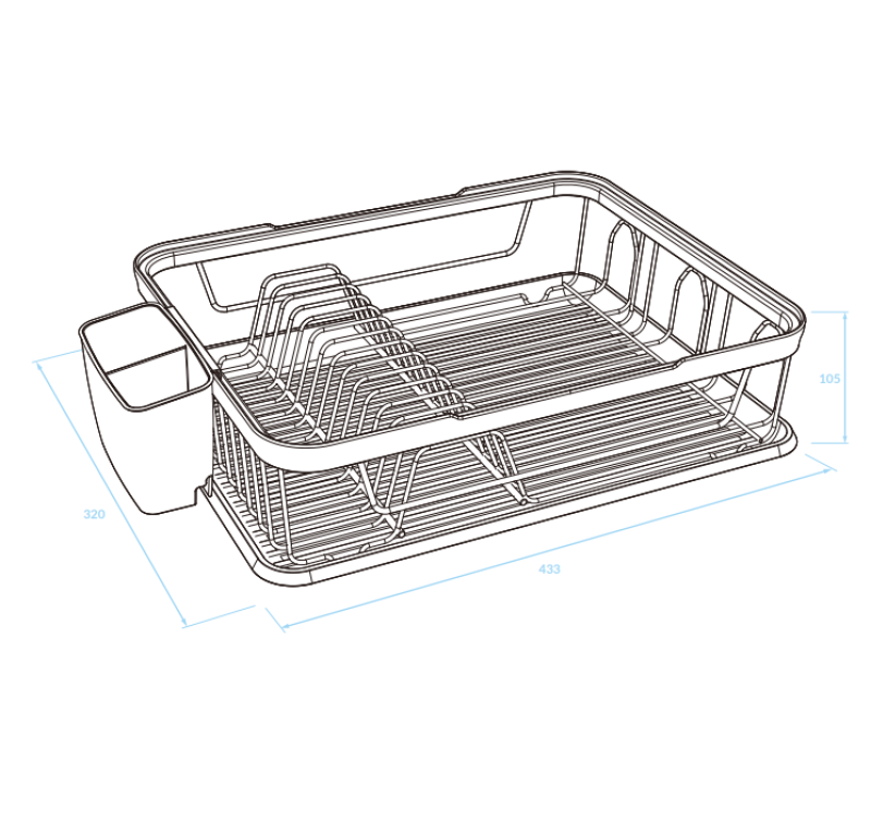 EPKA Geschirr schwarz/gold Abtropfgestell Stahl 43,3x10,5x32cm 1208958249