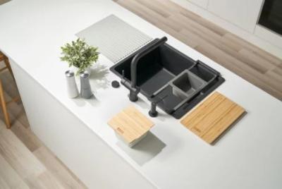 Franke Universal-Zubehör im 5er-Set, Schneidebrett, Einsatzschale, Abtropfmatte und Ablageschale 112.0655.489