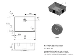 Reginox New York Edelstahlspüle 55x40, aufliegend, flächenbündig und Unterbau R36075