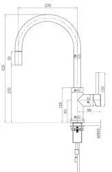 Lorreine Royal Aire Küchenarmatur Kupfer mit ausziehbarem Auslauf AIRE-COPPER