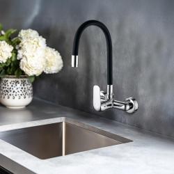 Aquatrimo Chopin Wandarmatur Chrom mit hohem flexiblem Auslauf 21CP8462CM