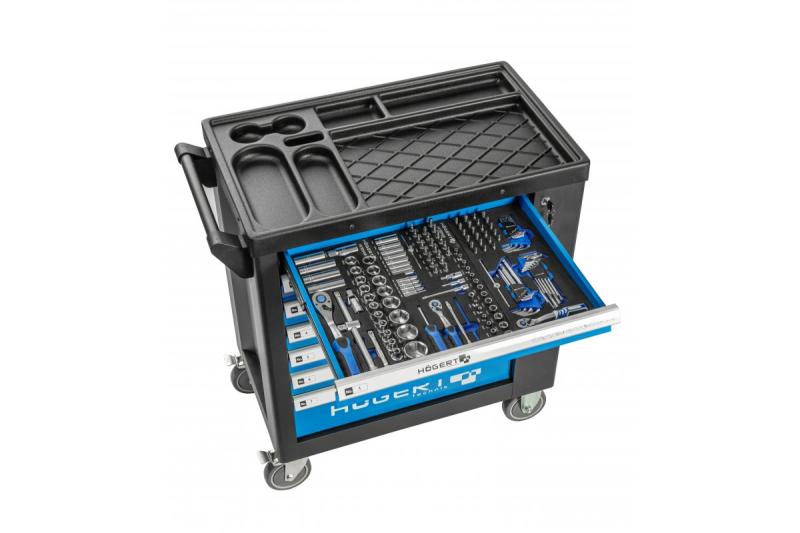 Hoegert 7-Schubladen-Werkzeugschrank mit einer Seitentür mit Zubehör 544 Stück. 1208962010