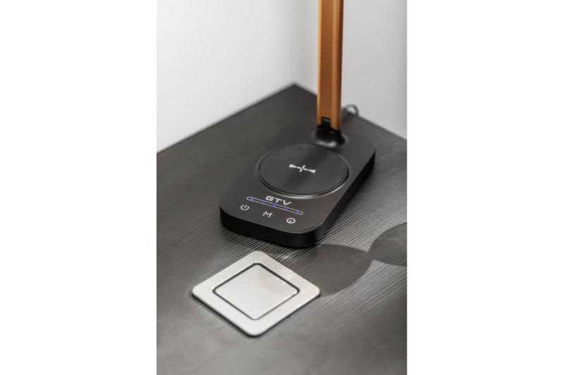 Decor Schreibtischlampe Bressi 8W 450lm AC220-240V 3-CCT Wireless Charging USB PF>0 5 RA>80 Schwarz / Gold 1208962479