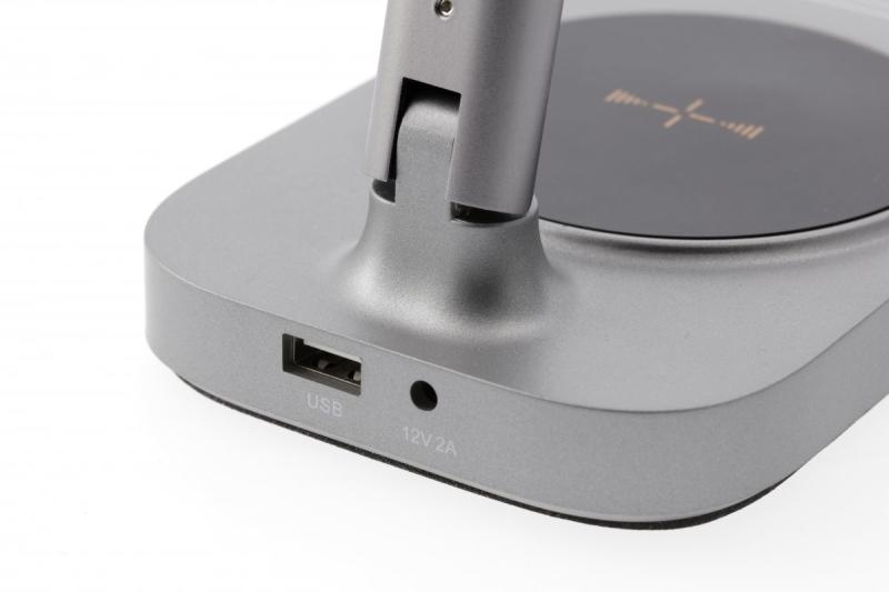 Decor Schreibtischlampe Bressi 8W 450lm AC220-240V 3-CCT kabelloses Laden USB PF>0 5 RA>80 Grau 1208962480