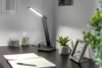 Decor IZUKA LED-Schreibtischlampe 6W 400lm AC220-240V 50/60Hz CCT induktives Ladegerät schwarz 1208962497