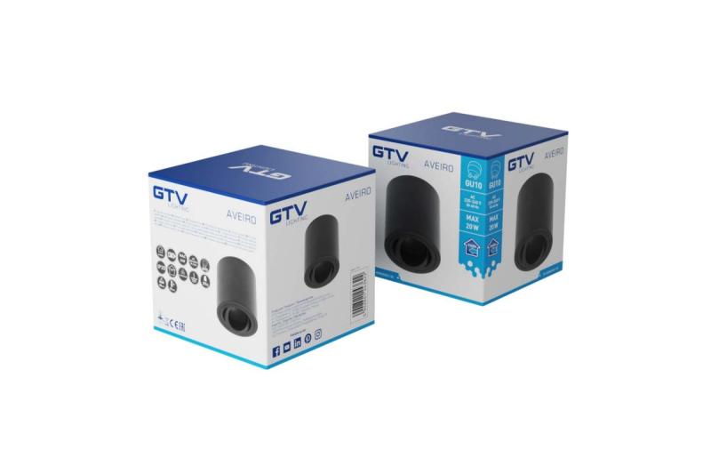 Decor Deckenleuchte AVEIRO Aluminium 80x85mm IP20 max 20W rund schwarz 1208963830