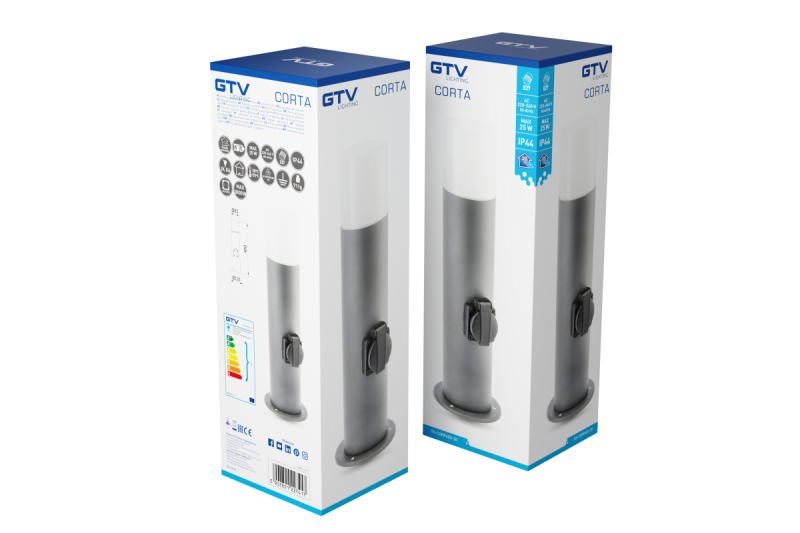 Decor CORTA-P 40 garden lamp E27 MAX.25W IP44 AC220-240V 50-60Hz socket max. 3000W bollard graphite 1208963861