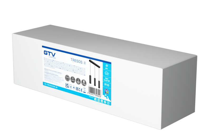 Decor Hängende Leuchte TRESOS II 3xGU10 Aluminium IP20 max. 3x20W Schwarz 1208964030