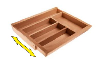 Decor Cutle Besteckkästen Verstellbares Einsatzstück für 400-600mm Schränke Farbe Buche 1208966289