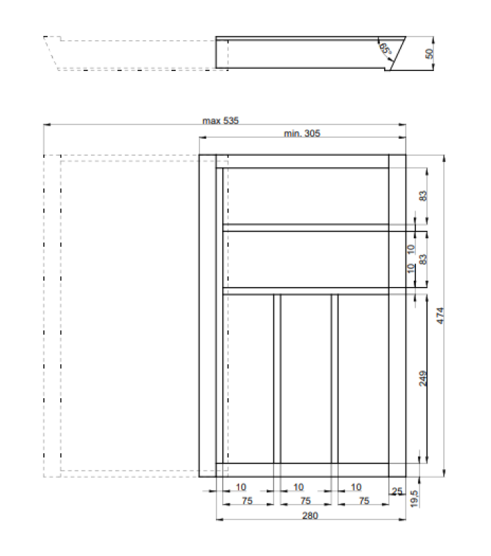 Decor Cutle Besteckkasten Verstellbares Besteckregal Farbe Buche 1208966290