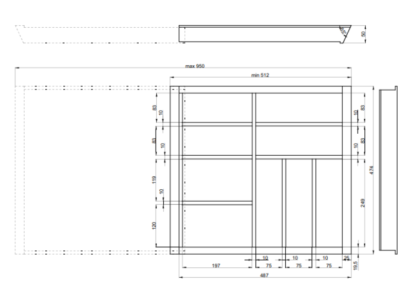 Decor Cutle Besteckkästen Küche Verstellbarer Besteck-Organizer 1208966292