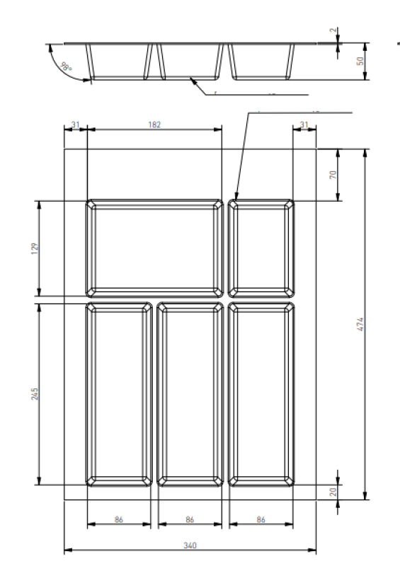 Decor Cutle Besteckeinsatz für Küchenschublade 400 Anthrazit 1208966374