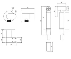 Waterevolution Flow Bidet Handbrause-Set PVD Hellgold T1626WGE