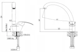 Quadri Küchenarmaturenset Weiß mit eingebautem Seifenspender und verstellbarem Einlegekorb Weiß 1208966928