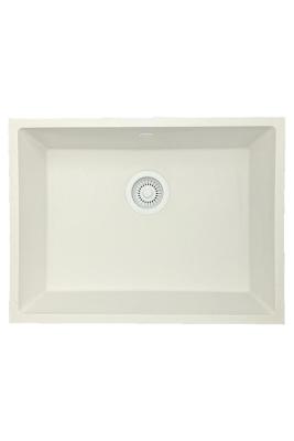 GraniteMy Universal Granit-Weiße Spüle 55x40 cm Weiß Einbau, Unterbau und Flächenbündig mit Weißem Stopfen 1208967153