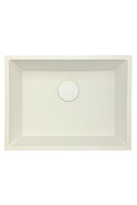 GraniteMy Universal Granit-Weiße Spüle 55x40 cm Weiß Einbau, Unterbau und Flächenbündig mit Weißem Stopfen 1208967153