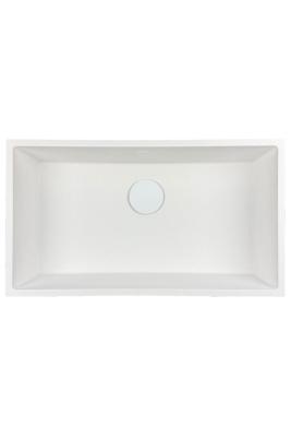 GraniteMy Universal Granit-Spülbecken 74x40 cm, Weiß, Aufliegend, flächenbündig und Unterbau, mit weißem Stecker 1208967160