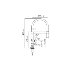 CARESSI Black Line Küchen-Einhebelmischer, Edelstahl, Schwarz CA1112BK ECO 1208967206