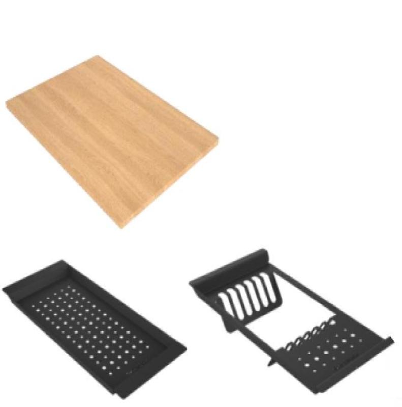 GraniteMy Steam Granitspüle 56x48 cm Schwarz Aufsatz mit Edelstahlstopfen inklusive Zubehör 1208967231