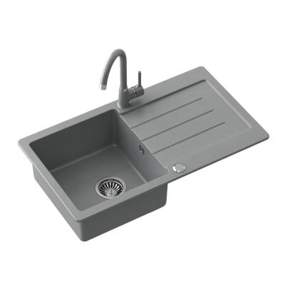 Quadri Kendal grau Einbauspüle mit Abtropffläche 77x44cm umkehrbar 1208967398