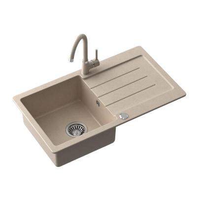 Quadri Kendal beige-sand Einbauspüle mit Abtropffläche 77x44cm wendbar 1208967399